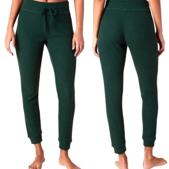 Beyond Yoga Living Easy Waffle Knit Pant XL Green Stretch Drawstring Pants - Picture 11 of 11